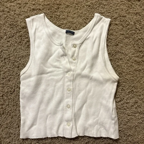 Brandy Melville White Sleeveless Crop Top - Picture 1 of 1